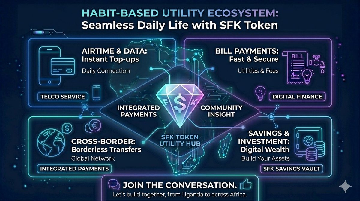 SFKtoken's tweet photo. here’s something most people underestimate:

utility doesn’t scale because it’s exciting
it scales because it’s needed
airtime
data
basic payments

these aren’t “features”
they’re daily habits.
build around habits → adoption follows.

ignore them → you stay theoretical.

#CryptoAdoption #SFKToken #DeFiUtility #Web3Africa #BNBChain #FintechAfrica