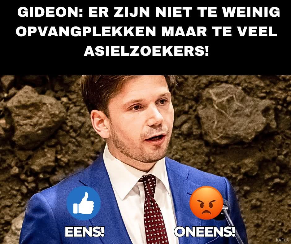 KAFKA_Dev's tweet photo. Gideon van Meijeren: er zijn niet te weinig opvangplekken maar veel te veel ASIELZOEKERS! 
De grenzen moeten dicht! 

Doe een ❤️ &amp; RT als je het daarmee eens bent! https://t.co/4EElSlRq1r