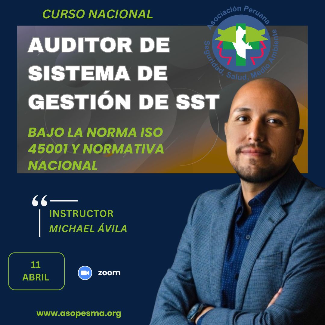 AsopesmaAso's tweet photo. 🚨 ¿Listo para convertirte en Auditor del SGSST?

🎓 Curso Auditor SGSST – Ley 29783
📅 11 abril
💻 100% online
⏱️ 08 horas
📜 Certificación nacional
⚠️ Cupos limitados
📝 Inscríbete 👉 https://t.co/dNkGXNefVf
#SST #Auditor #Ley29783 #HSE #Prevención https://t.co/NUIXU3b6lL