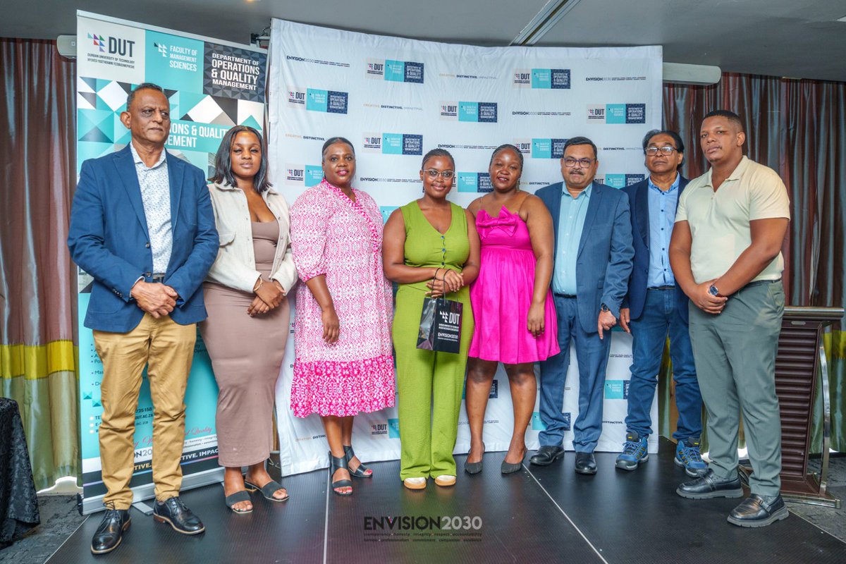 A huge congratulations to all the winners at the Durban University of Technology’s Department of Operations and Quality Management Annual Student Awards.

The future is bright, and it starts with you.

Keep rising and making DUT proud. ✨🎉

#ENVISION2030 #FutureLeaders