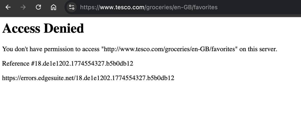 TCBarrett's tweet photo. @Tesco UR website is BORKED https://t.co/eNrfbwqEv2
