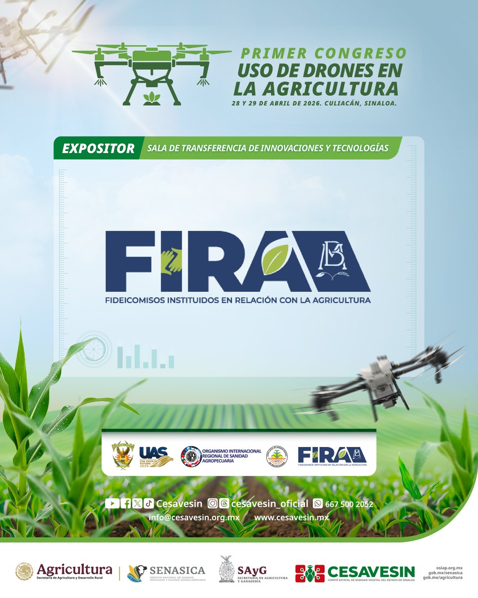 Cesavesin's tweet photo. 🌱🛰️🌾 ¡Visita el stand de FIRA!
Haz networking dentro de la Sala de Transferencia de Innovaciones y Tecnologías del primer congreso Uso de Drones en la Agricultura, y haz crecer tu desempeño en el campo

ℹ️ MÁS INFORMACIÓN PRÓXIMAMENTE
#DronesEnLaAgricultura #TecnologiaEnElCampo https://t.co/WbjpTb4Ti3