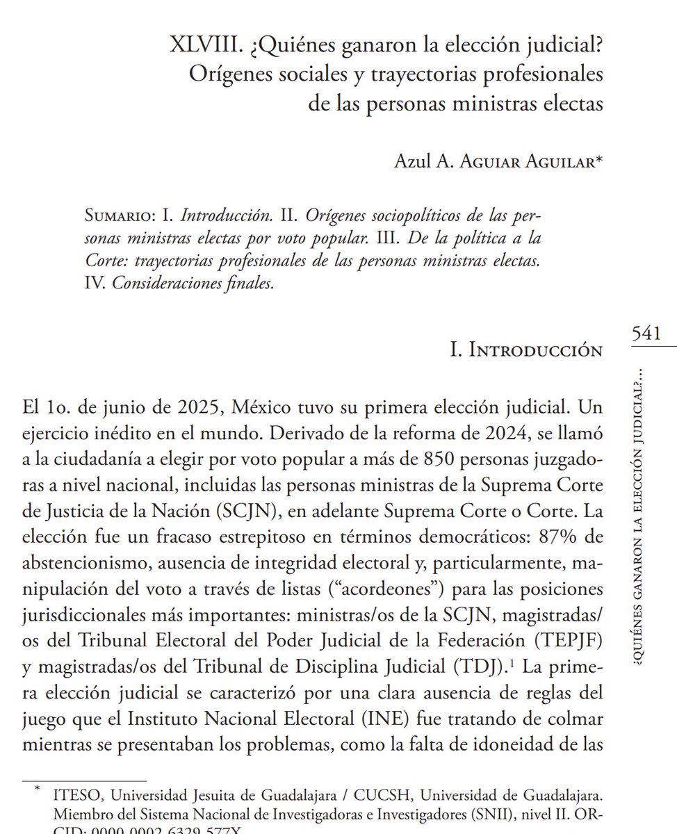 azulaguiar's tweet photo. ⚖️¿Quiénes habitan el nuevo #PoderJudicial? 

✨📚Les comparto este texto que escribí para el libro La justicia como experimento: análisis de las elecciones judiciales. 

🔗https://t.co/8hdo0mc1vv

#NuevaPublicación #ElecciónJudicial #ReformaJudicialYa