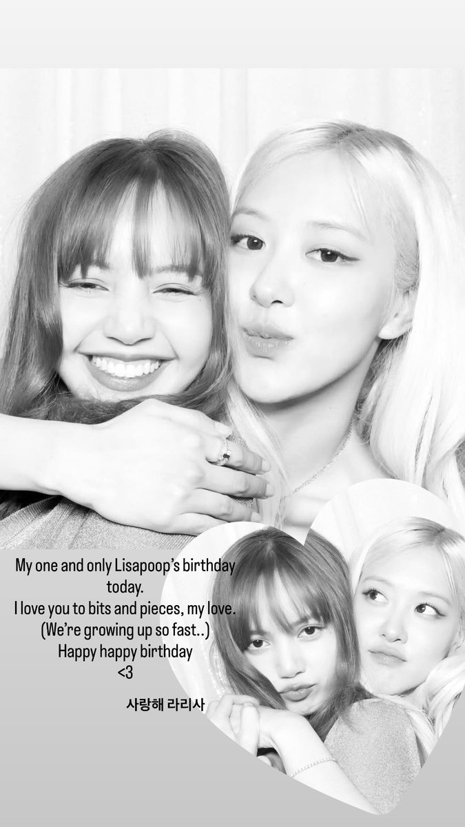 🐿 roses_are_rosie story: 

“Hoje é o aniversário da minha única e especial Lisapoop.
Eu te amo demais, em todos os pedacinhos, meu amor.
(Nós estamos crescendo tão rápido..)
Feliz, feliz aniversário <3

Eu te amo, Lalisa”

ROCKSTAR LISA DAY
#LalisaShinesAt29 #LISA_BDAY2026