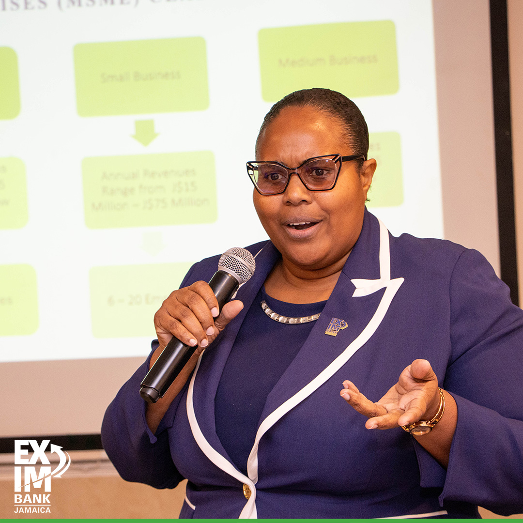 EXIMBankJa's tweet photo. Driving growth. Enabling recovery. Powering exports. 🇯🇲
EXIM Bank Jamaica is proud to have our very own St Theresa Allen - Loan Administration Manager, present on “Financing Recovery, Enabling Exports, Supporting SEZ Growth” at the Jamaica Special Economic Zone Authority’s BAC Accelerator Series, yesterday. 

The session highlighted how strategic financing solutions can help businesses rebuild, expand into export markets, and thrive within Jamaica’s Special Economic Zones.

At EXIM Bank, we remain committed to empowering the productive sector and strengthening Jamaica’s global competitiveness.
#EXIMBankJA #SEZ #ExportGrowth #EconomicDevelopment #Jamaica #BusinessGrowth