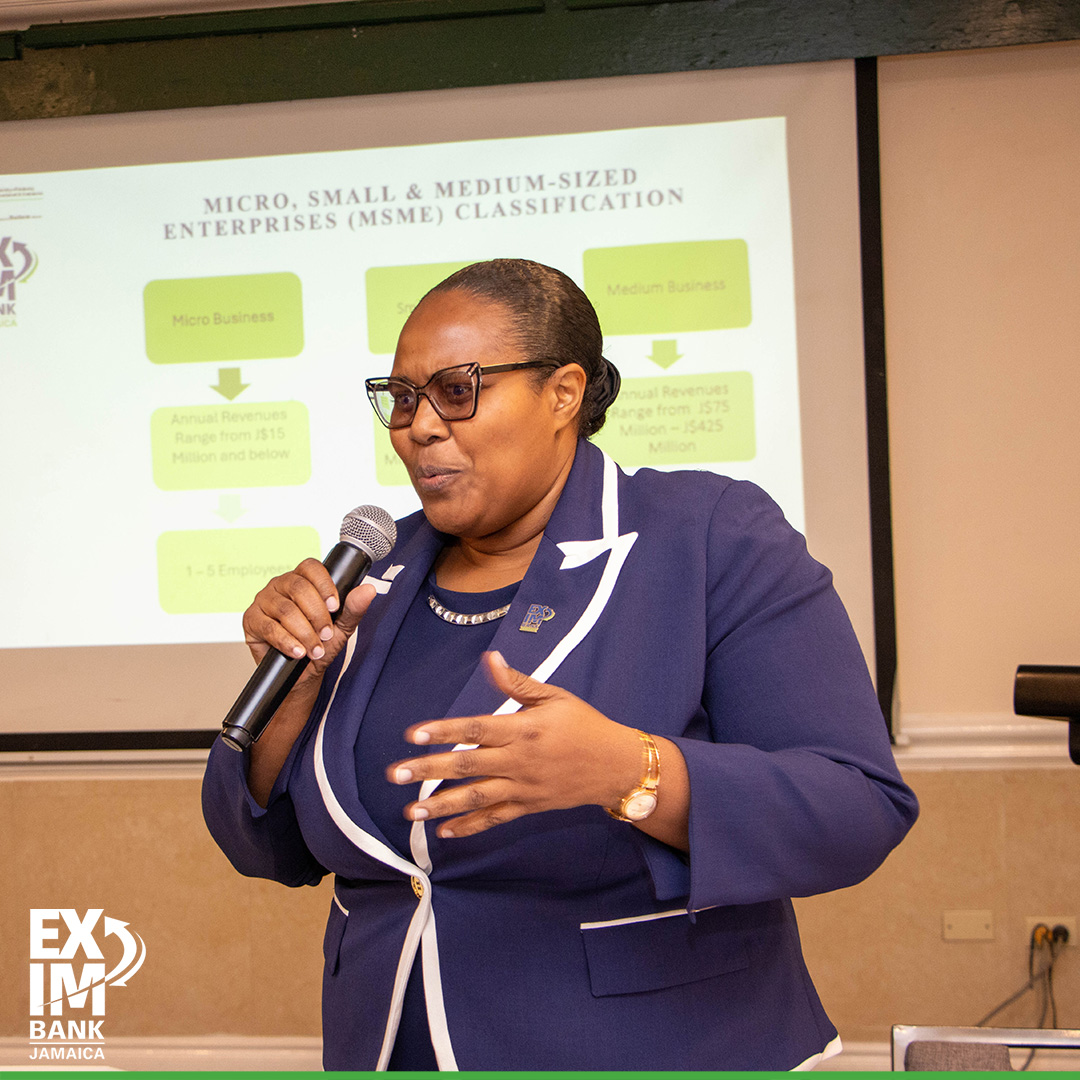 EXIMBankJa's tweet photo. Driving growth. Enabling recovery. Powering exports. 🇯🇲
EXIM Bank Jamaica is proud to have our very own St Theresa Allen - Loan Administration Manager, present on “Financing Recovery, Enabling Exports, Supporting SEZ Growth” at the Jamaica Special Economic Zone Authority’s BAC Accelerator Series, yesterday. 

The session highlighted how strategic financing solutions can help businesses rebuild, expand into export markets, and thrive within Jamaica’s Special Economic Zones.

At EXIM Bank, we remain committed to empowering the productive sector and strengthening Jamaica’s global competitiveness.
#EXIMBankJA #SEZ #ExportGrowth #EconomicDevelopment #Jamaica #BusinessGrowth