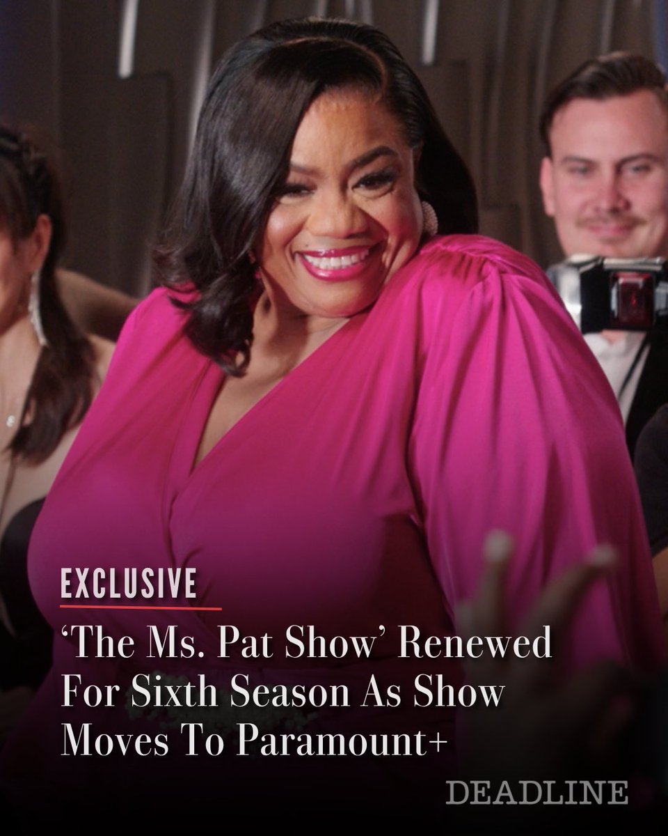 DEADLINE's tweet photo. EXCLUSIVE: BET has renewed ‘The Ms. Pat Show’ for a sixth season.

The series will be among the first of the network’s original series to stream on Paramount+, which becomes the new streaming home for BET content beginning in June.

Full details here: https://t.co/7xXQJbjybl https://t.co/IgbNv36wEk