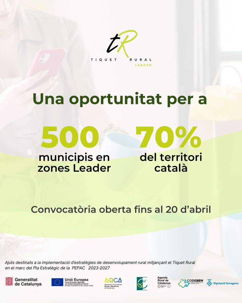 consorcibemo's tweet image. 🔗 Consulta tota la informació a l’enllaç de la bio
#TiquetRural #Ajuts #MonRural #Emprenedors #CatalunyaRural