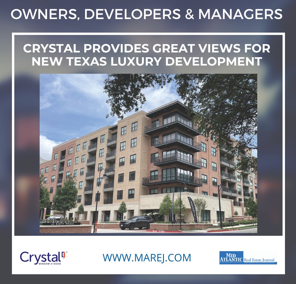 MAREJournal's tweet image. 🏗️ Uptown #Dallas is the latest stage for @DoorCrystal's growing national presence.

The project was developed and built by @WillowBridgePC. Crystal supplied windows directly for the development.
More info: online.flippingbook.com/view/294671432…
#Construction #Multifamily