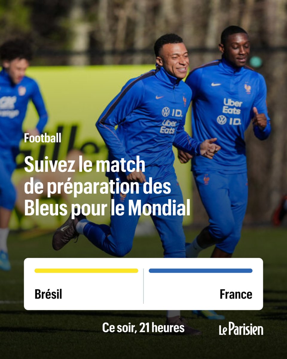le_Parisien's tweet image. #BRE #FRA Et c'est parti pour la dernière ligne droite de préparation au Mondial !

Suivez notre direct ➡️ l.leparisien.fr/CfdT