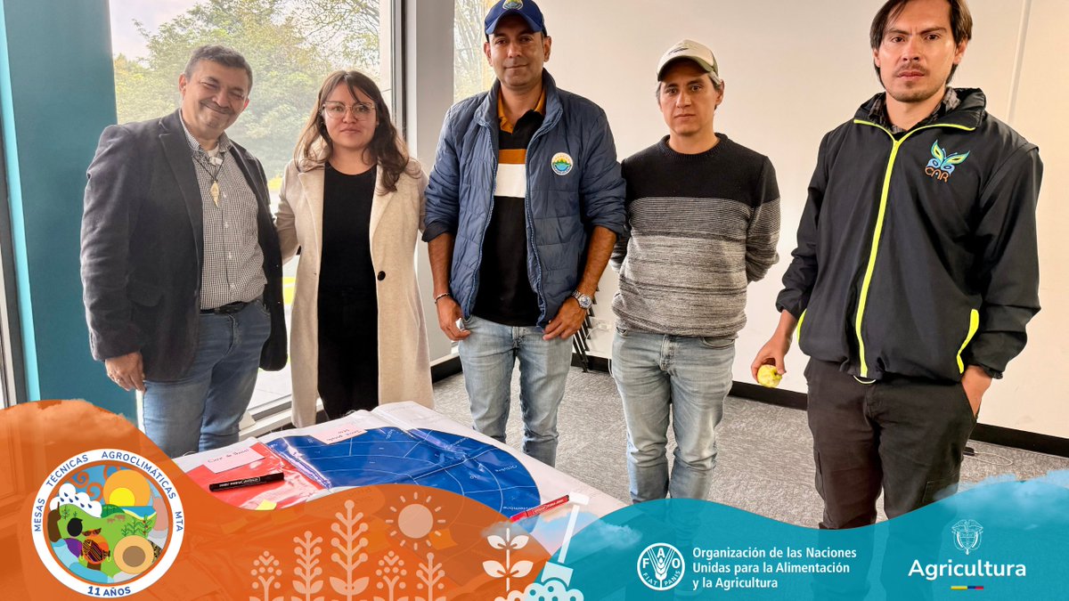 FAO_Colombia's tweet photo. Las #MesasTécnicasAgroclimáticas, estrategia de @MinAgricultura con 11 años en el país, fortalecen la gestión del riesgo agroclimático. Hoy en Cundinamarca compartimos herramientas de seguimiento climático para identificar y anticipar amenazas en la producción de alimentos. https://t.co/cOFzv0NRek