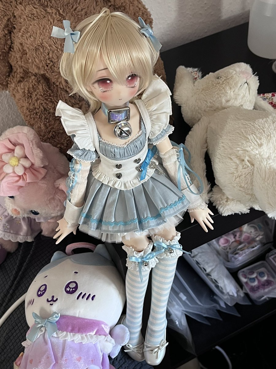 自分で作ったウイッグ✂️🎀
 #ドール初心者
#silver7175っ子