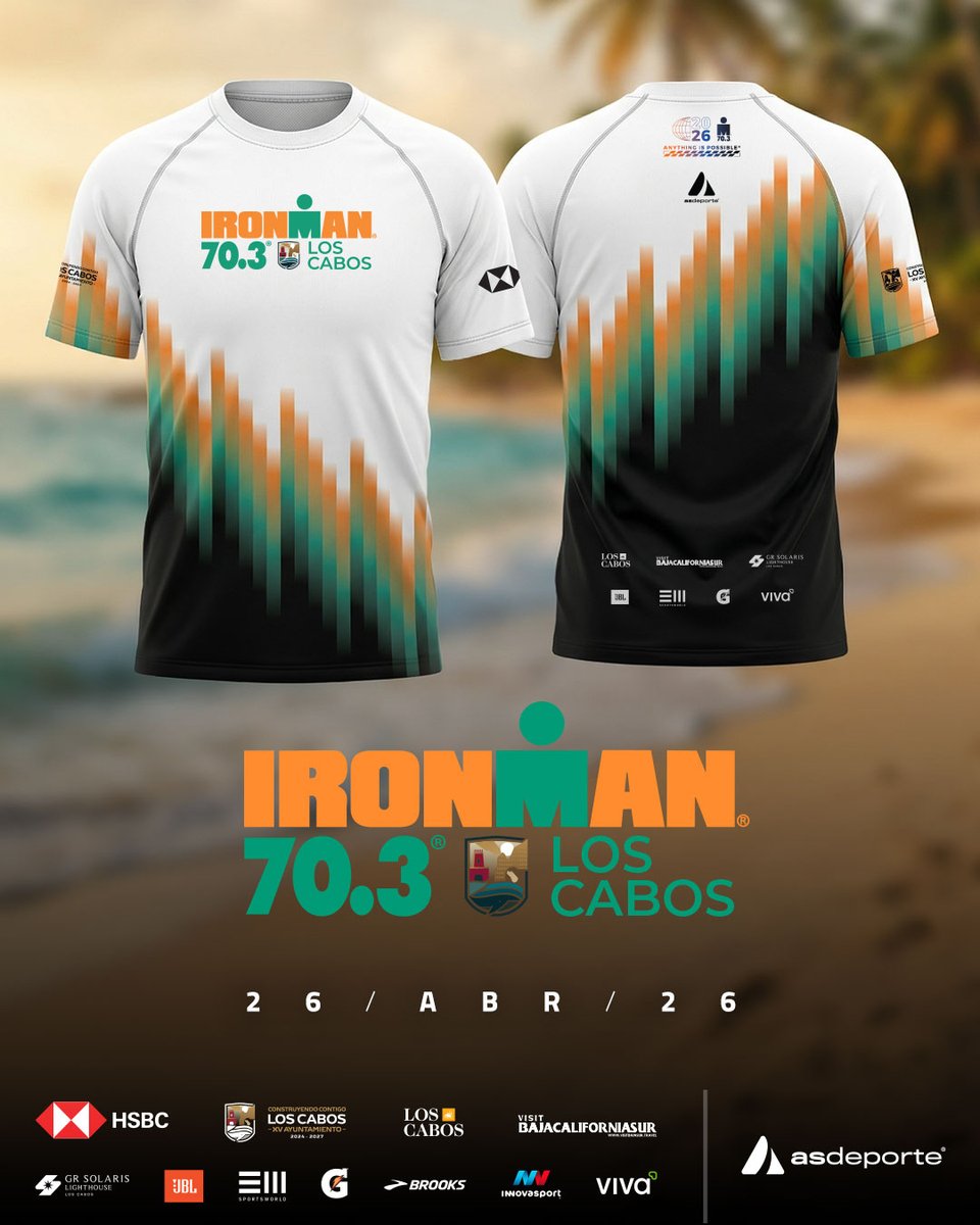 Te presentamos la playera de competidor del IRONMAN 70.3 Los Cabos. La que llevas antes de la salida y la que se queda contigo después de cruzar la meta.

Tu historia empieza aquí 👉 hubs.ly/Q048wzr50 ​

#ironman #ironman703loscabos #ironmanmexico
