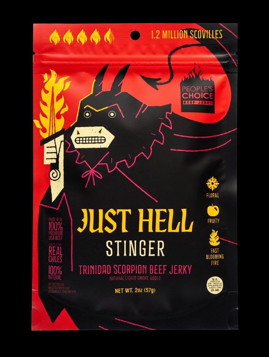 jerkydotbox's tweet photo. Straight from the Trinidad Scorpion, Stinger’s heat is not shy. Flirty, fruity and floral, this scorpion-tail-shaped pepper packs a pretty punch. Stinger is a next-level burn. https://t.co/xrHPVPu2Ga