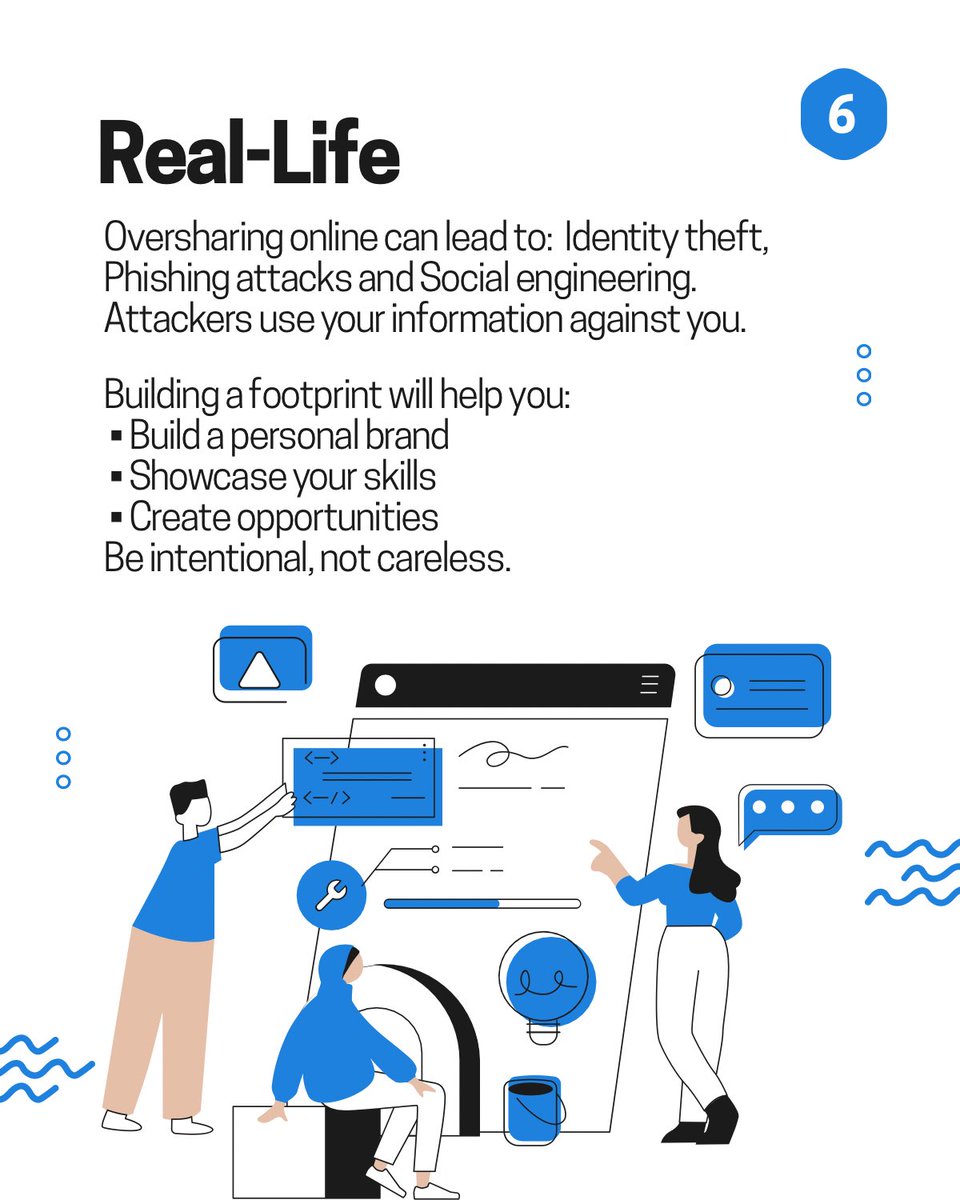 CyberWE_'s tweet photo. Cybercriminals study digital footprints to exploit vulnerabilities, while employers review them to assess credibility.

But here’s the good news “you have more control than you think.”

Be intentional, mindful, &amp;responsible.

#CyberSecurity #DigitalFootprint #CyberAwareness https://t.co/GnpW22iQXm