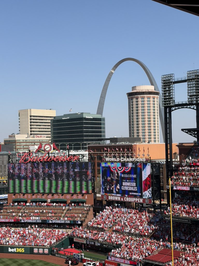 FPWellman's tweet image. A beautiful afternoon in Busch Stadium for Opening Day 2026 with Team Wellman! Let’s go @cardinals! #TeamWellman @wellmanformo #StLouis #missouri #OpeningDay