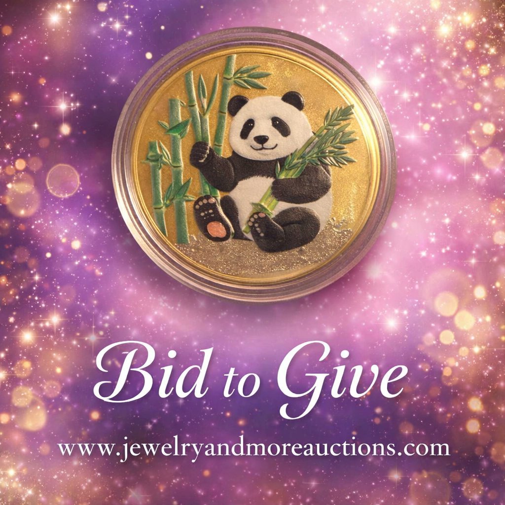 grizzle_jo77777's tweet image. FINAL COUNTDOWN for our Saturday auction! 🐼 This Panda Coin is a STUNNING find! 🌟 HUGE FAVOR I AM ASKING: SHARE PLEASE! You work hard &amp;amp; deserve these deals. FREE USA SHIPPING! Support our Bid to Give mission. ❤️ #BidToGive #PandaCoin #Auction #JewelryAndMore