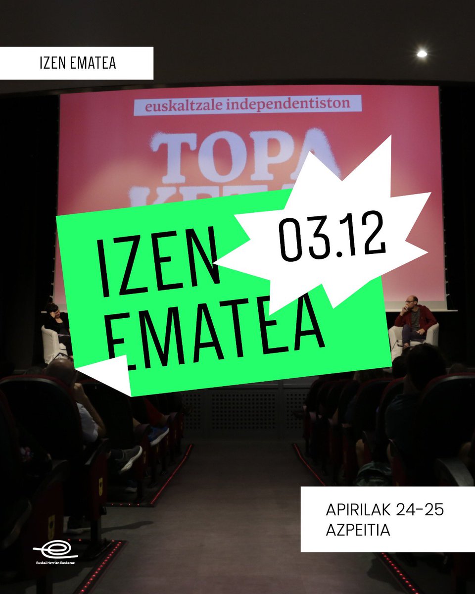 ❗️Gogoratu jada hitzaldien eta tailerren izen ematea irekia dagoela, bai eta eguneko kontzertuen eta bazkariaren sarrerak ere!

🎫 Sarrerak: labur.eus/EIT-Sarrerak

📝 Izen ematea: labur.eus/EIT-Izen-ematea