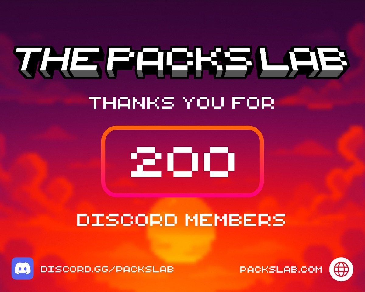 ThePacksLab's tweet photo. Thank you all for 200 members it means everything to us. As we build new Packs Lab features, it’s amazing seeing the community grow. 💜
Next giveaway is at 300 members, so invite your friends!
You can join the discord from the link on the graphic below
#Minecraft #ResourcePacks https://t.co/rGHPMo5ICV