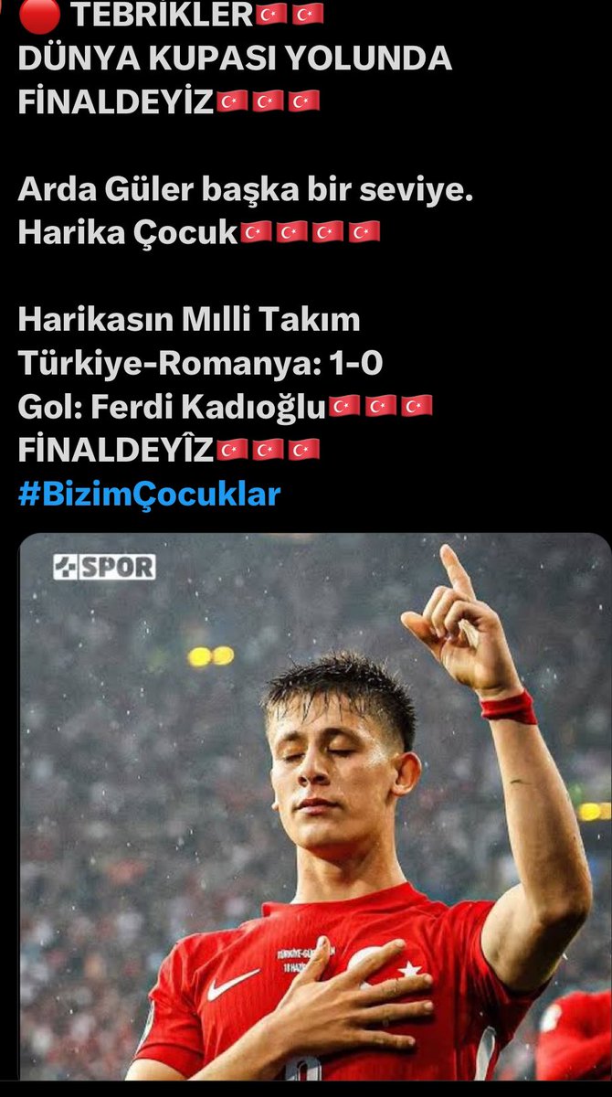 AliKirsacli's tweet photo. MİLLİ TAKIMIMIZI
 TEBRİK EDERİM
BAŞARILARININ DEVAMINI DİLİYORUM…. https://t.co/rxh0s9jQ25