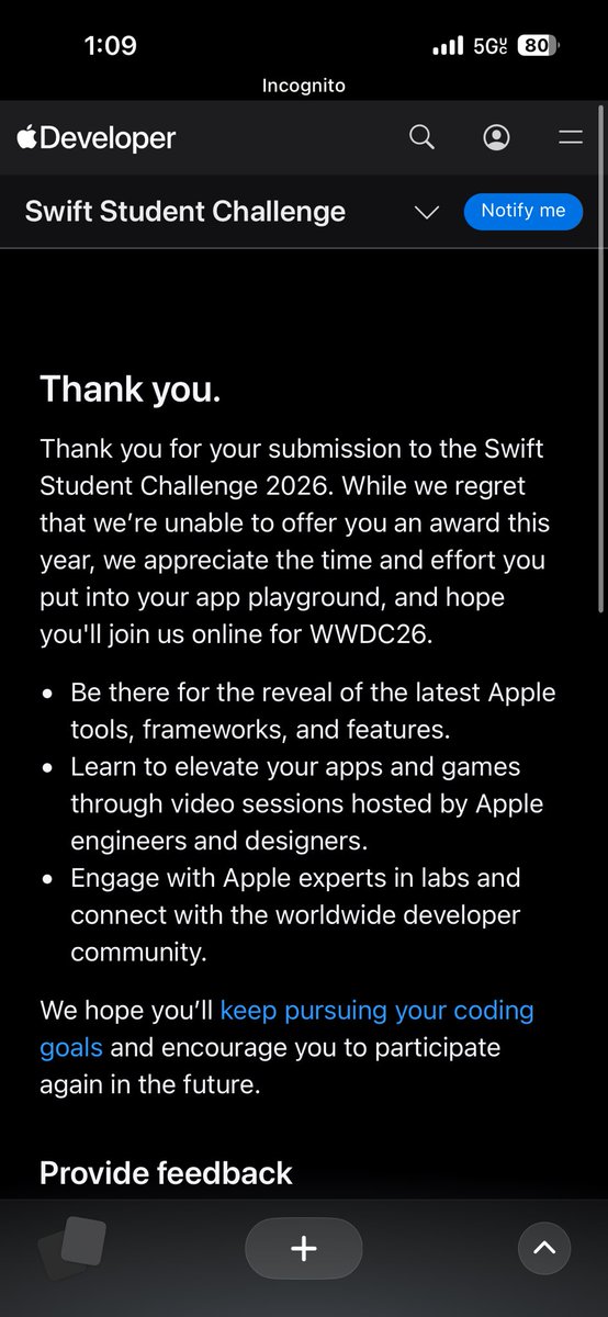 While i didn’t get selected for this year’s student challenge, i’m still really proud of the submission I was able to pull off. It was genuinely something I wanted to build since a really long time. Kinda sad that I won’t get to attend the event this year 
#SwiftStudentChallenge