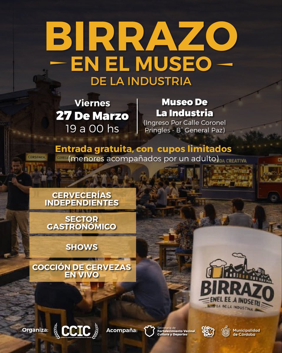 fortvecinalydep's tweet photo. El Museo de la Industria abre sus puertas al Birrazo, un encuentro que pone en valor a la industria cervecera independiente: pymes que combinan conocimiento técnico, innovación y producción local, siendo parte clave del entramado productivo actual. 👏 https://t.co/5egLstOlqG