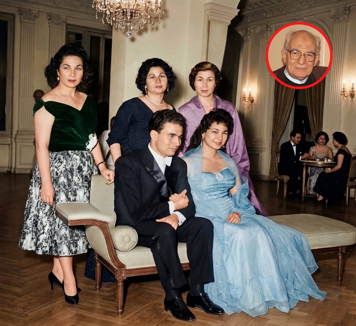 صورة من خطوبة الفنان رشوان توفيق وزوجتة الله يرحمها وتظهر في الصورة شقيقات العروس 
عاش الفنان رشوان توفيق قصة حب مع زوجته لمدة 63 سنة وقال عنها "أراد الرحمن أن يحفظني بزواجي منها".أنجب منها ابنته الإعلامية هبة رشوان، بالإضافة إلى نجله الراحل توفيق رشوان توفيق، ثم الابنة الصغرى