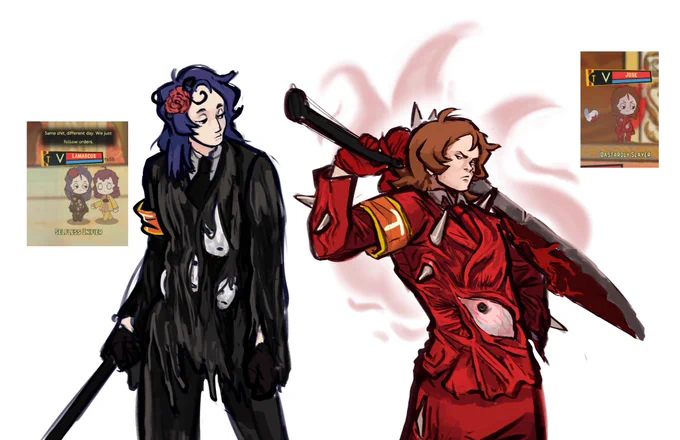 been replaying #lobcorp heres my nuggest who are carrying this entire disaster facility on their backs rn #LobotomyCorporation