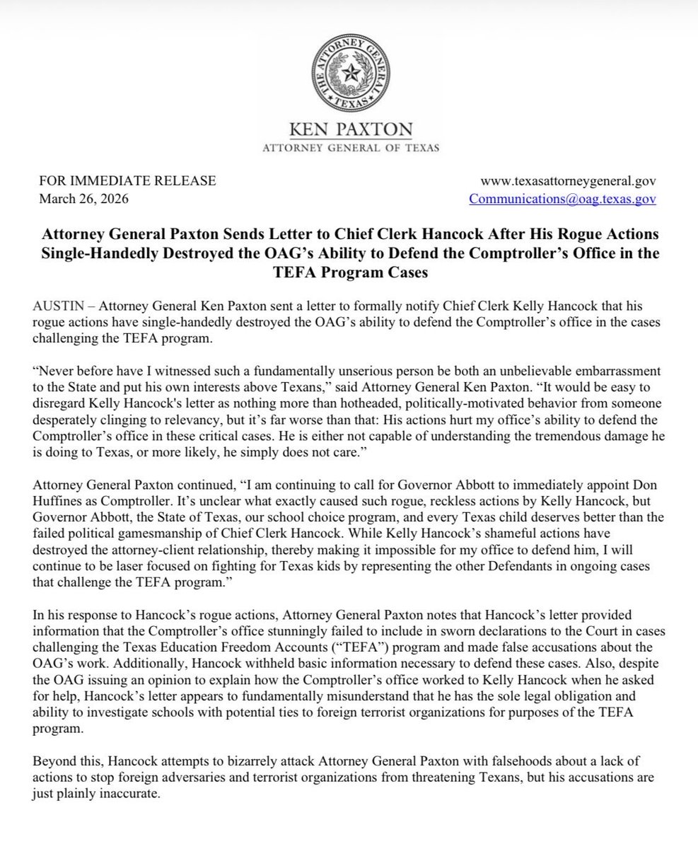 Attorney General Ken Paxton tweet media