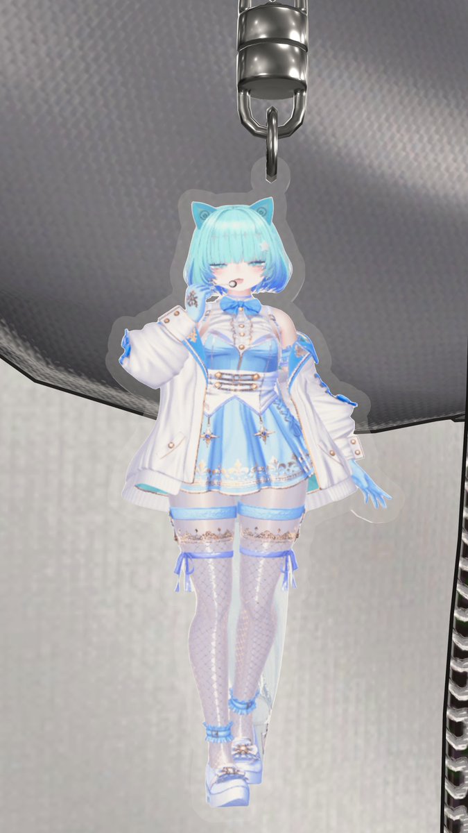 neviss_vr's tweet photo. 水色マリシアちゃん改変🩵
推しアクキー(水色ルルネちゃん)も作ったよ~
#AckeyMaker
#Marycia3D https://t.co/6ftBNbeSu7