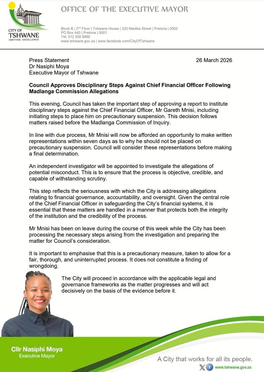 City of Tshwane tweet media