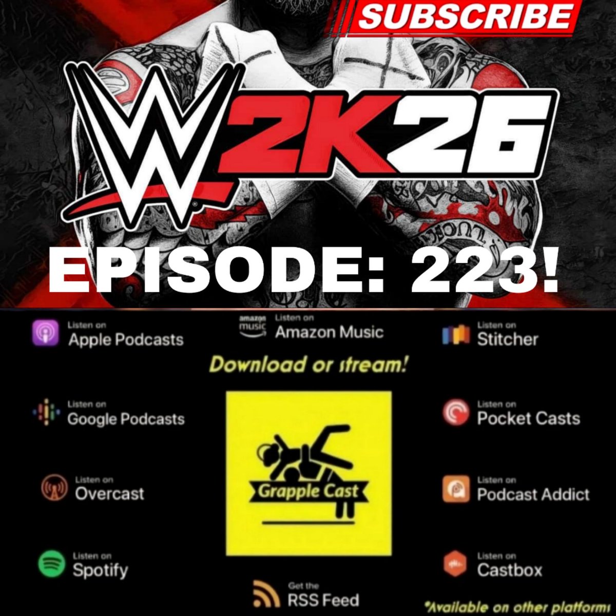 EPISODE 223 👊
#wwe2k26 and #wrestlemania talk!

SUBSCRIBE STREAM DOWNLOAD 
open.spotify.com/episode/5d1e48…

#WWERaw #smackdown #AEWDynamite #AEWCollision  #wrestling #wrestlingpodcast #podcast #wrestlingnews  #Netflix #aew #wwe #TNA