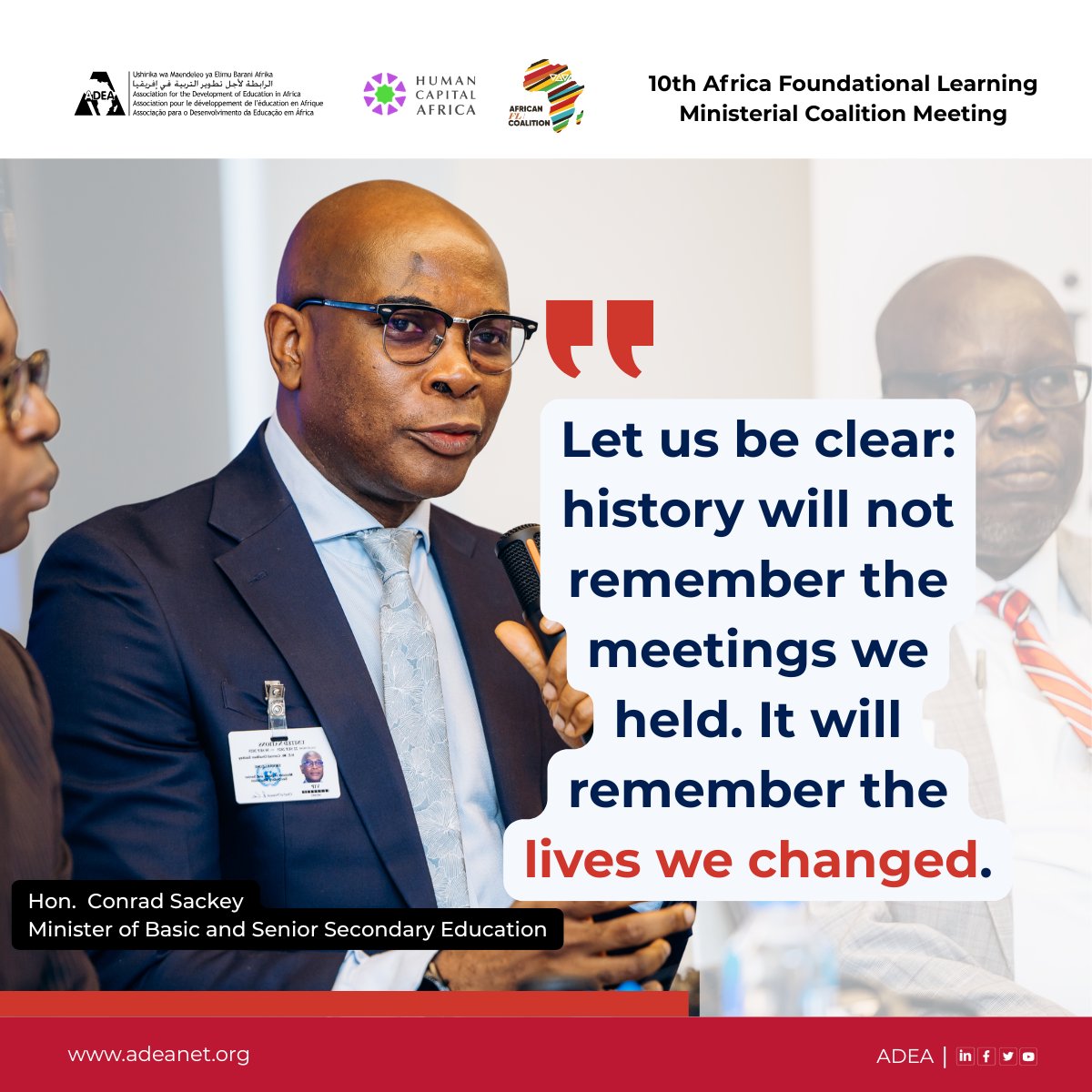 ADEAnet's tweet photo. The 10th Africa FL Ministerial Coalition meeting wrapped today — chaired by Minister @ConradOSackey   🇸🇱, with Minister @Siviwe_G 🇿🇦 announcing foundational learning is now in the G20 Leaders Declaration.

Excited to see the energy in the room!

#FoundationalLearning #LearnAfrica https://t.co/GAg0vPhIO0