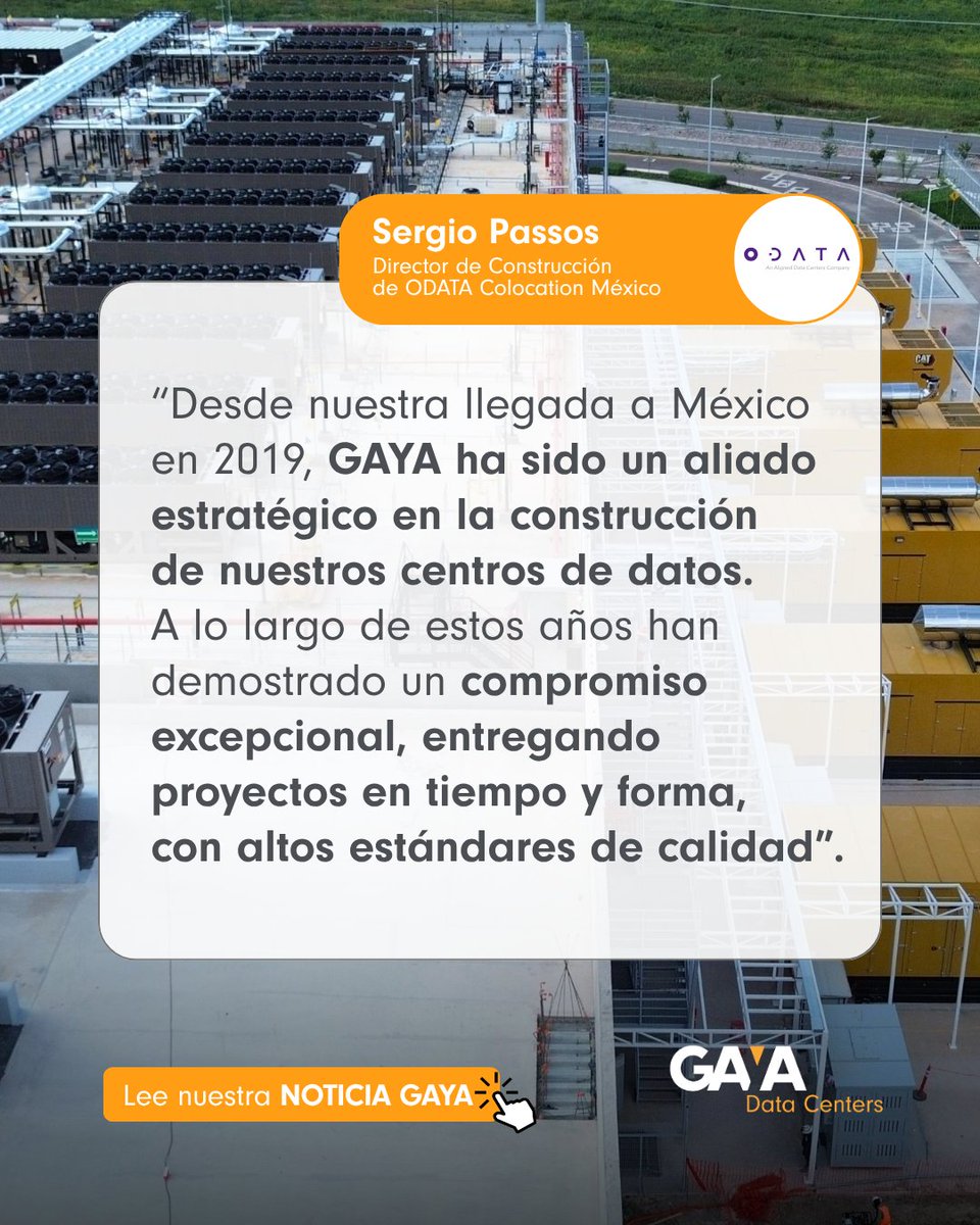 ¡Infraestructura de alto rendimiento!
En el marco del Día del Data Center, resaltamos nuestra ejecución en el QR03 de ODATA:
🔹90 días: Récord en construcción.
🔹Misión Crítica: 24/7.
🔹Liderazgo: Expertos en LATAM.
Lee más: blog.gaya.mx/noticias/gaya-…
#DataCenterDay #GAYAMX #ODATA