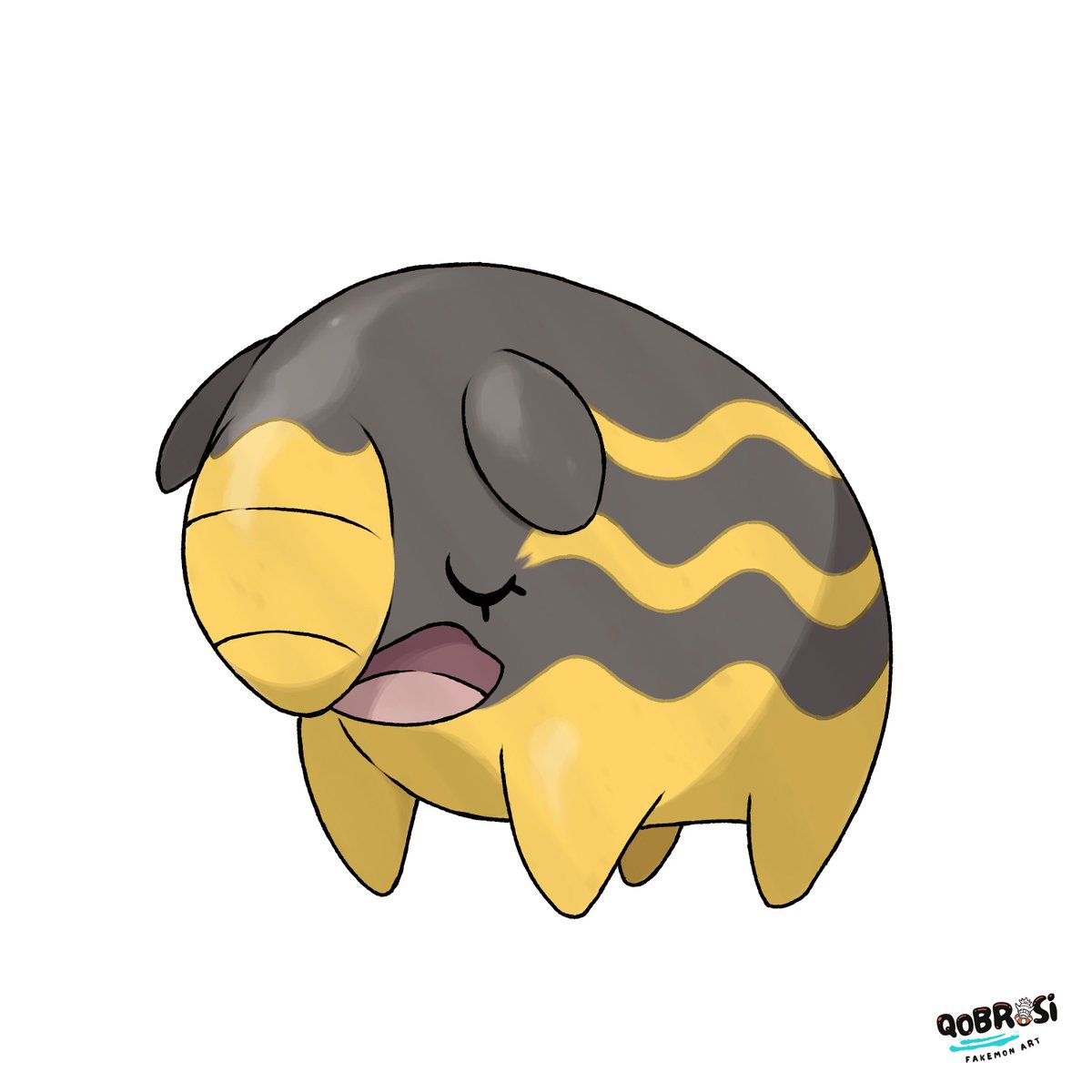 Qobrosi's tweet image. Snora sleeps nearly all the time. Its loud snoring spreads a wave of drowsiness to those around it. 💤

#fakemon #pokemon #drowzee #babypokemon #hypno