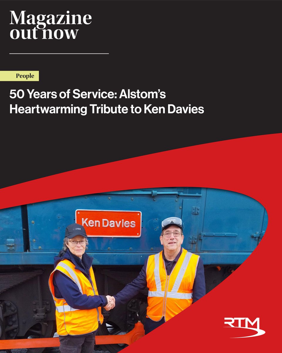 thertmnews's tweet image. After 50 years in the rail industry, Alstom’s Ken Davies has had a locomotive named in his honour. 

The tribute recognises a remarkable career spanning signalling, operations and safety leadership.

Read the full article 👉 mag.railtechnologymagazine.com/issue-149-q1/p…

#UKRail #RailIndustry