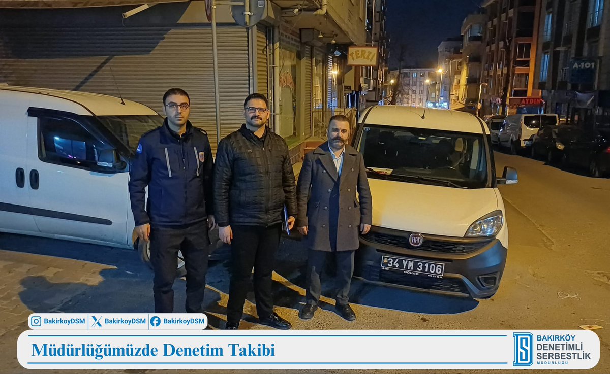 Bakırköy Denetimli Serbestlik Müdürlüğü olarak mesai mefhumu gözetmeksizin yükümlülük denetimlerimizi sürdürmekteyiz.

Yapılan Denetimler; Kurum Şeflerimiz Halil İbrahim ARSLAN ve Salih POLAT'ın koordinesinde gerçekleştirilmektedir.