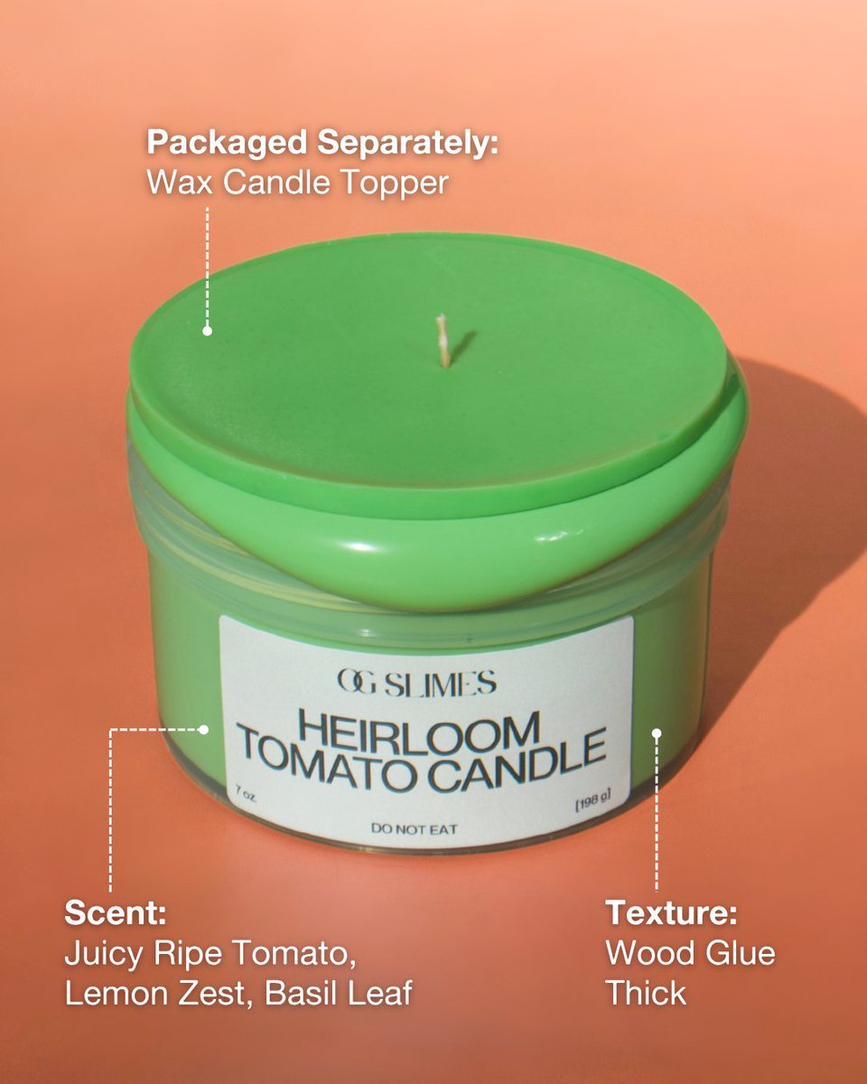 OGSlimesShop's tweet photo. they might look like candles but they are not candles!!!!! do not light your slime on fire!!!!! i’m so serious!!!!!! (part 1) 
Candle Restock drops this Friday at 3pm PST 🕯️✨ https://t.co/DVhrPH66Uq
