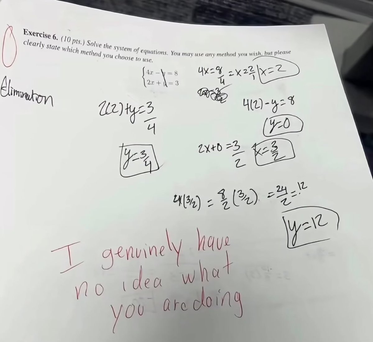 stupidmathtakes's tweet photo. How did this guy even managed to get 2 y values https://t.co/HZd1D8aasa