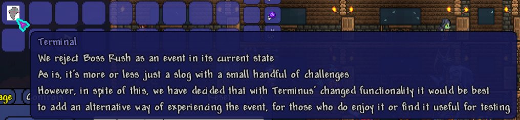 HotrodtoasterL's tweet photo. Very brave of the Wrath of the Gods devs to call the Calamity mod's Boss Rush a "Slog with a small handful of challenges" as if that wasn't a perfect description of their add-on https://t.co/YnEBnBAMdS