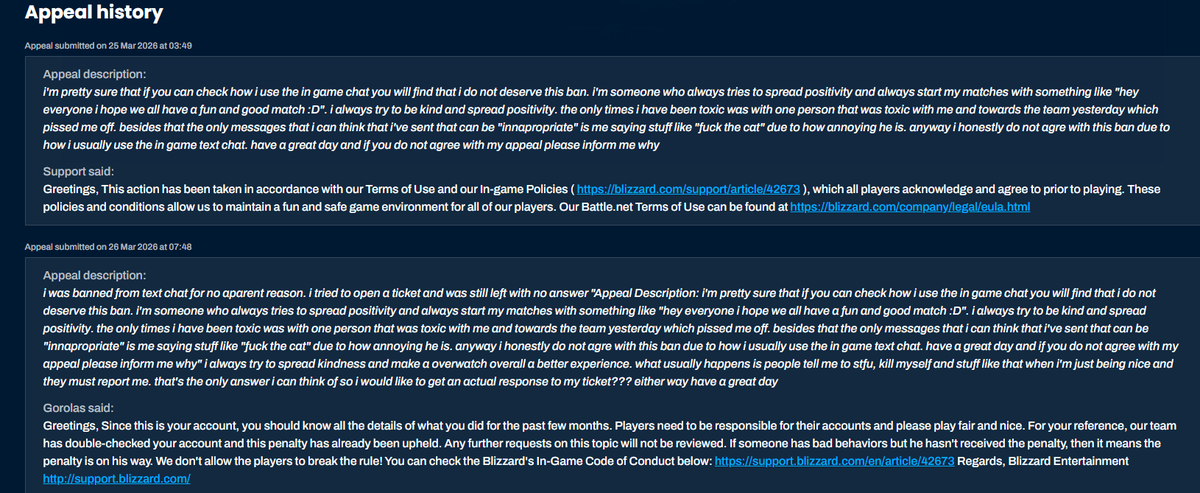 Yo <a href="/Blizzard_Ent/">Blizzard Entertainment</a> <a href="/PlayOverwatch/">Overwatch</a> my friend gets banned from chats for being nice, but others don't get banned for saying slurs and other toxic things?

Yeah, checks out