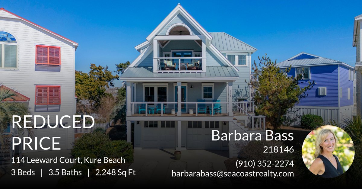 BassJolly's tweet photo. 📍 Reduced Price 📍 This recently reduced home at 114 Leeward Court in Kure Beach won't last long, so, don't wait to set up a showing! Reach out here or at (910) 352-2274 for more information! https://t.co/u0ShtJ9qPe https://t.co/nbekEu0xYK