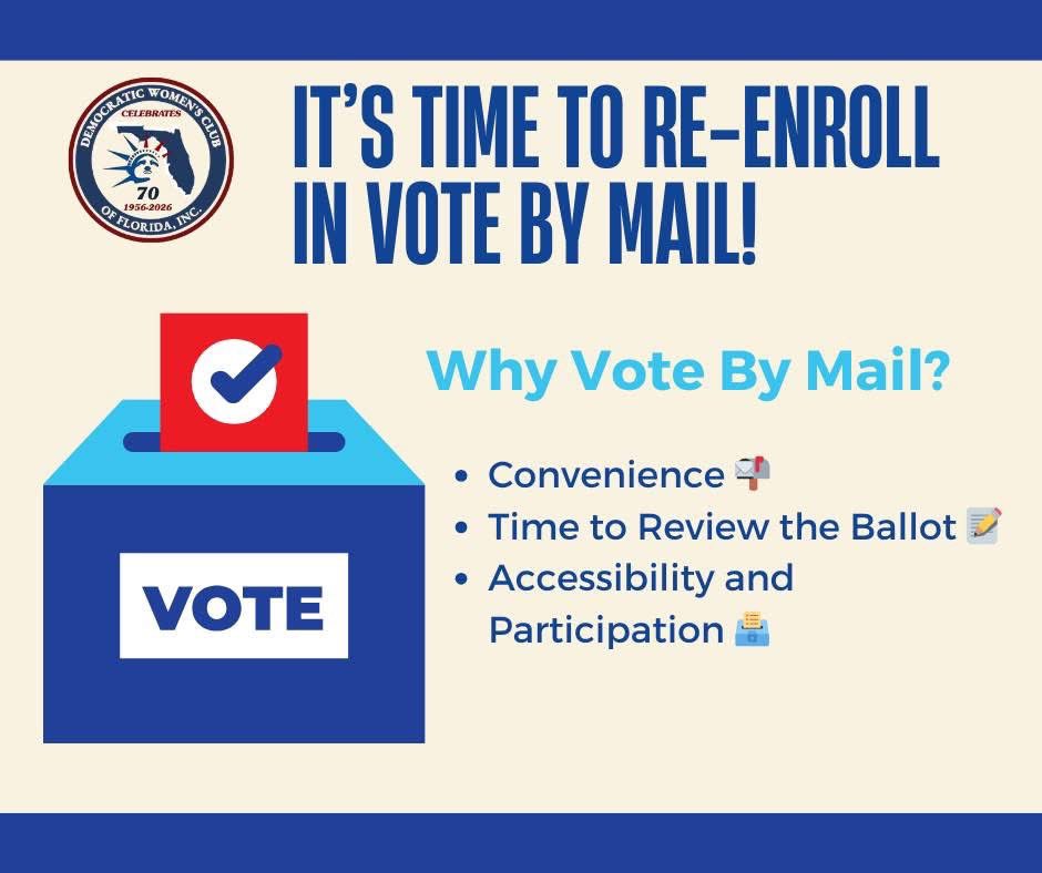 MartinCtyDems's tweet photo. It’s time to re-enroll in vote by mail! https://t.co/zG7O0mLUEn