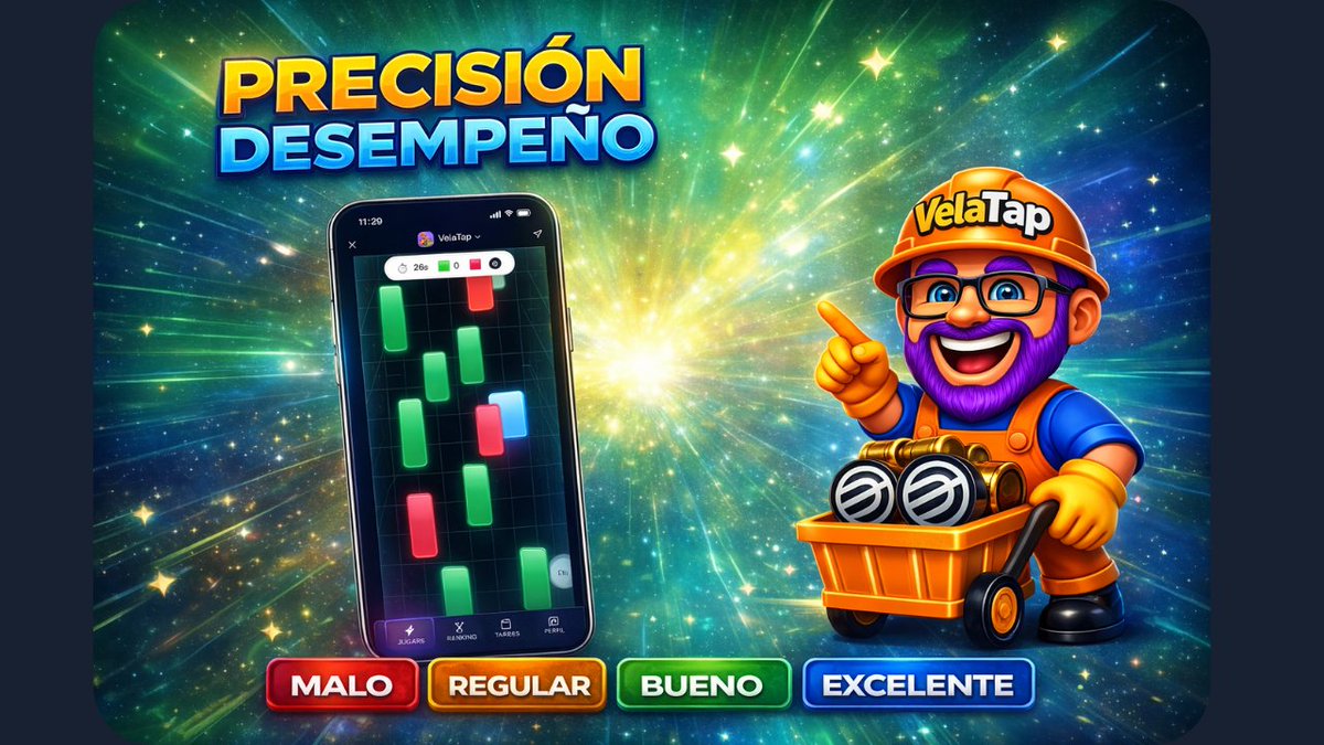 velaTap's tweet photo. #VelaTap ya tiene nueva economía de juego ⚡️

• 1 ronda gratis cada 24h  
• 3 rondas por 0.2 WLD  
• 6 rondas por 10,000 VTAP  

Ahora el claim en paquetes pagados depende del rendimiento total del jugador, no de una sola ronda.

Nuevo sistema de categorías:
• Malo  
• Regular  
• Bueno  
• Excelente  

Más precisión = mejor categoría = mejor payout.  
Diseñamos una economía más justa, competitiva y sostenible dentro de World App. 🚀 https://t.co/uFYfPsBj5r

#VelaTap #WorldApp #Worldcoin #WLD #MiniApp #GameFi