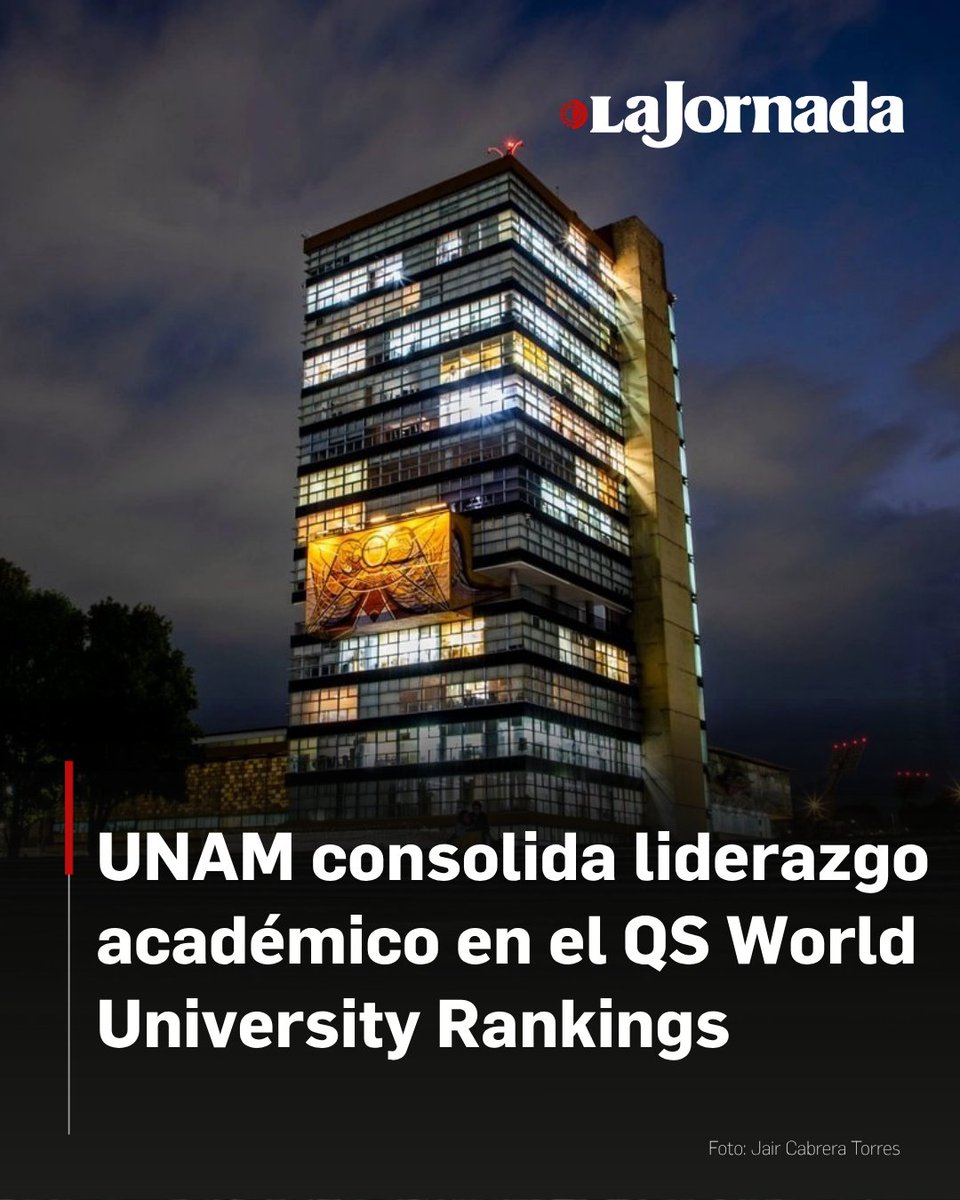 La Universidad Nacional Autónoma de México consolidó su liderazgo global al posicionar 12 de sus programas académicos entre los 50 mejores del mundo, un avance respecto a los 10 registrados el año anterior.

Según el QS World University Rankings by Subject 2026, la institución