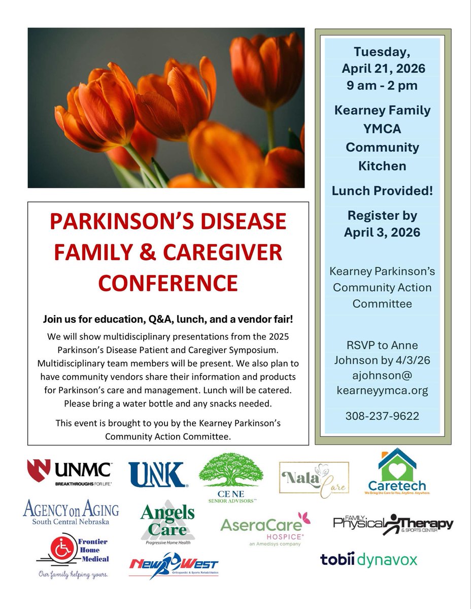 FritsonKrista's tweet photo. Are you managing or loving someone with Parkinson’s Disease?  @UNKHSCI  @cas_unk  @UNKAlumni  @1340KGFW  @HITS106KQKY  @NewsColleenW  @NTVNEWS  @davegriekncn  @BHECN1  @KSNBLocal4 https://t.co/2FPOE1L9uW