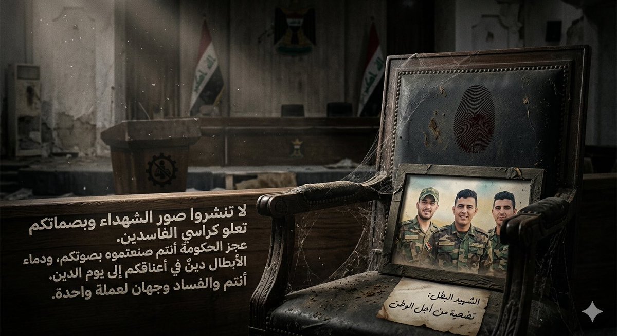 samefs_'s tweet photo. لا تنشروا صور الشهداء وبصماتكم تعلو كراسي الفاسدين عجز الحكومة أنتم صنعتموه بصوتكم، ودماء الأبطال دينٌ في أعناقكم إلى يوم الدين أنتم والفساد وجهان لعملة واحدة https://t.co/JtBf9QpbRi