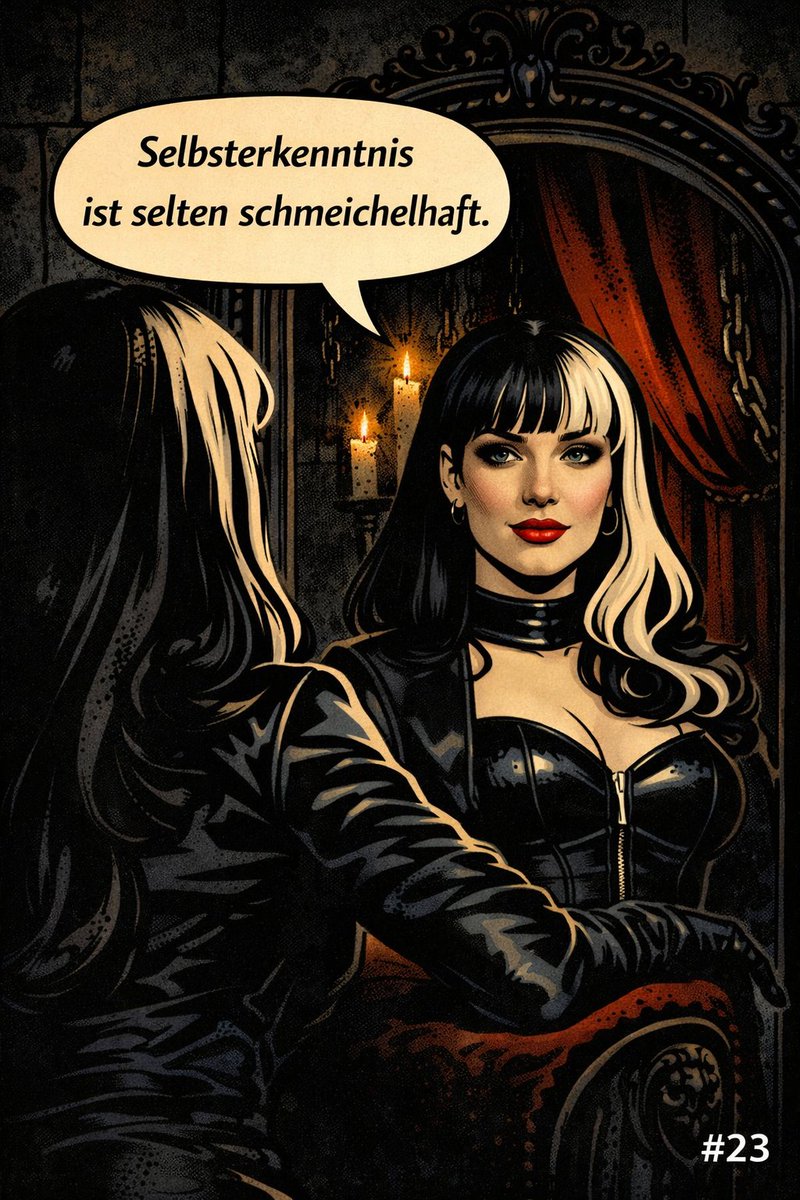 lardo49's tweet image. Guten Morgen und allen einen schönen Freitag!

Eine Herrin wie Frau Schwarz stellt einen vor einen Spiegel und öffnet einem die Augen. Glücklicherweise hilft sie einem auch zu verarbeiten, was man sieht!

#Erkenntnis #Entwicklung #Vision