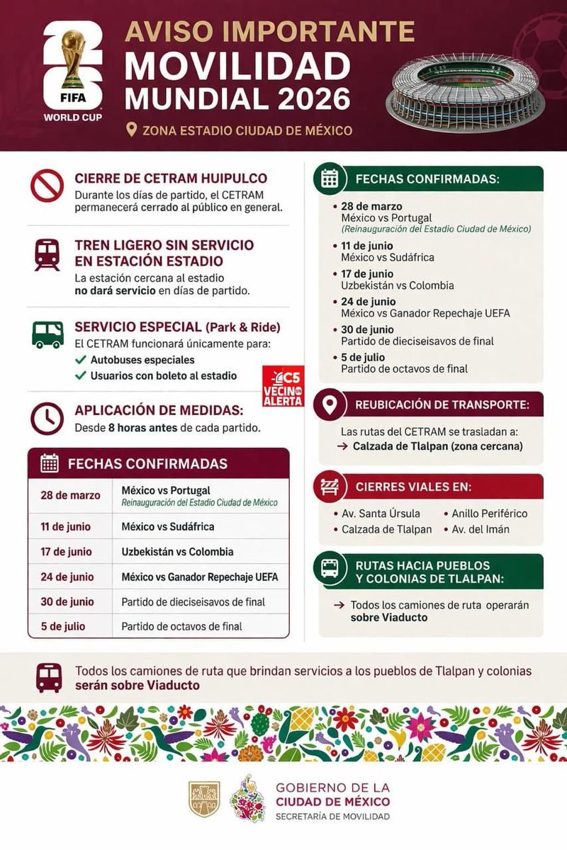 Ayer que fui a la UNAM todavía había  obras y barreras en av. del imán.
No sé cómo van a tener todo listo para el sábado.
Si están por la zona, no salgan