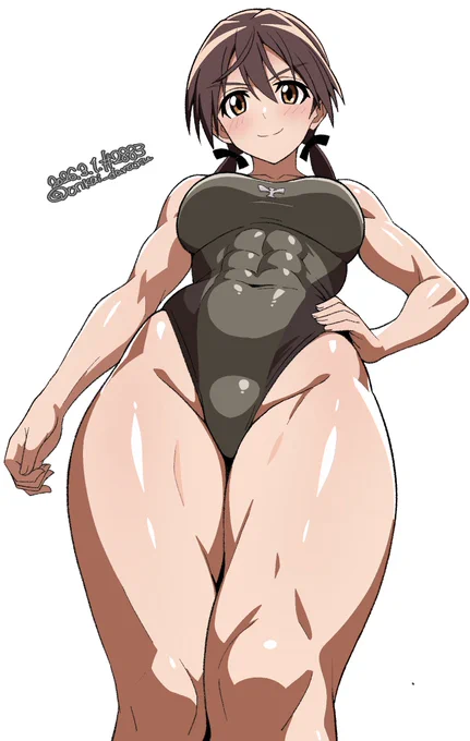 お題箱でのリクエストがお姉ちゃんに負けない筋肉バキバキなアウロラねーちゃんって内容だったんで比較用にお姉ちゃんも晒しておく。 バルクホルンお姉ちゃんはほのかにメスのにおい残してるけどアウロラねーちゃんは おっぱいのついたイケメンって感じの味付けにしました。
